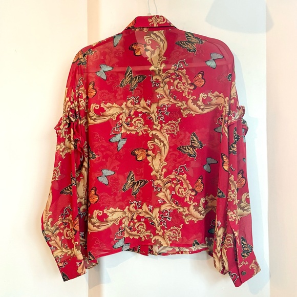 The Kooples Red Floral Blouse - Picture 4 of 11